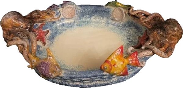 Ovale Dekoschale mit Meerestieren